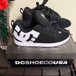 DC Kids Black and White Sneakers with Bold Logo